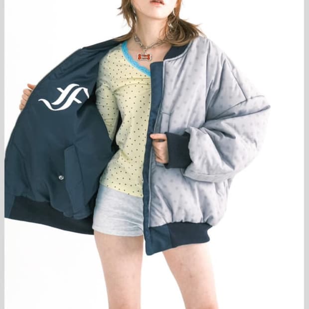 샵페어리 봄버 자켓 네이비