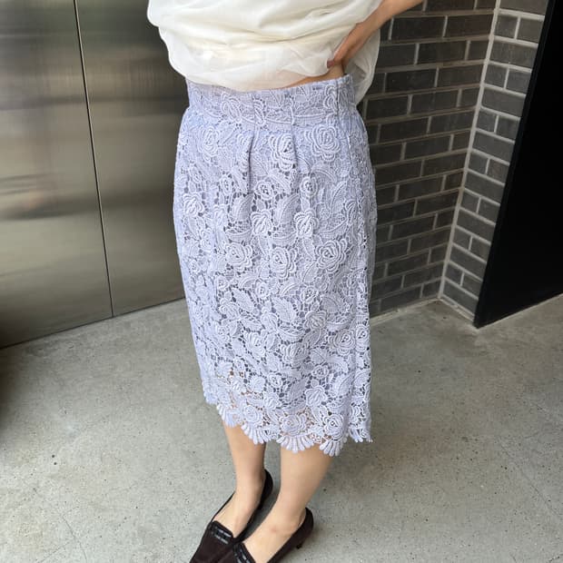 Rope 로페 레이스 스커트 라벤더