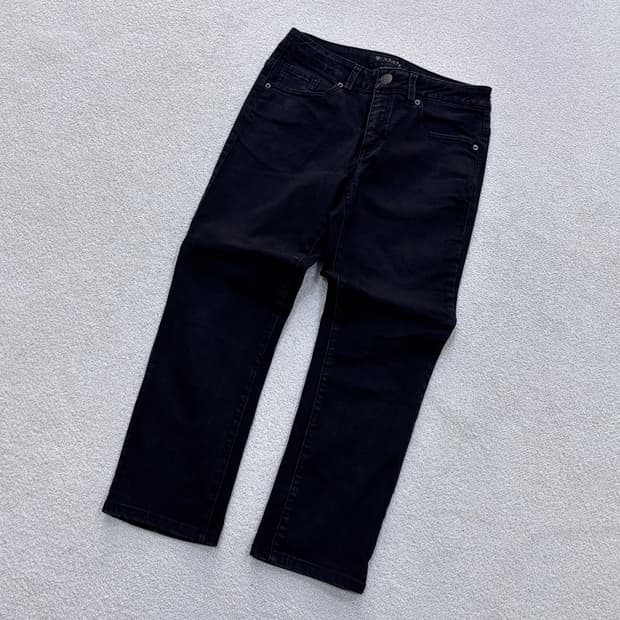 76(30) 게스 흑청 일자핏 데님 팬츠 0428E