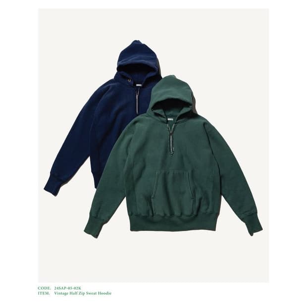 [3]아프레쎄 Vintage Half Zip Sweat Hoodie