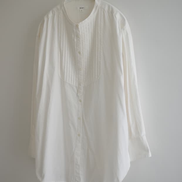 Niko and  아이보리 핀턱 롱 셔츠 남방