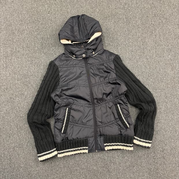 M)컨버스 빈티지 니트 패딩 자켓