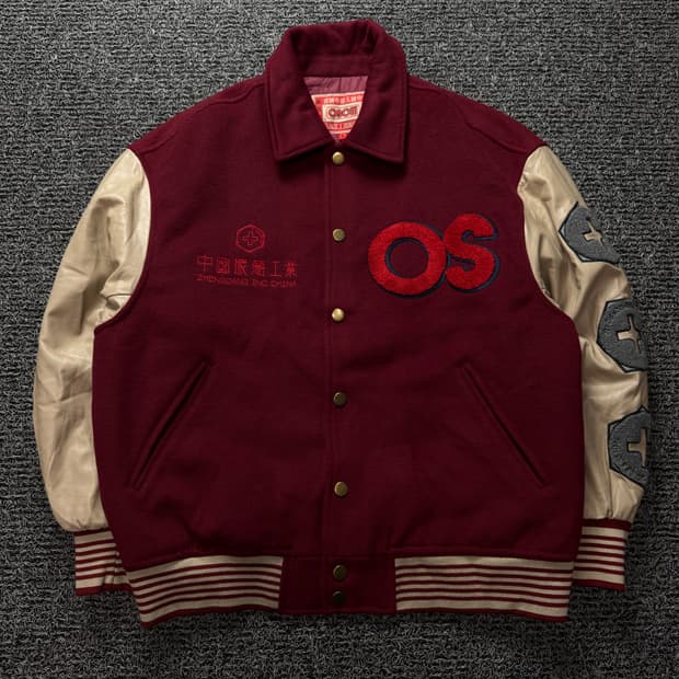 빈티지 패치 빅로고 모직 바시티 자켓 1201