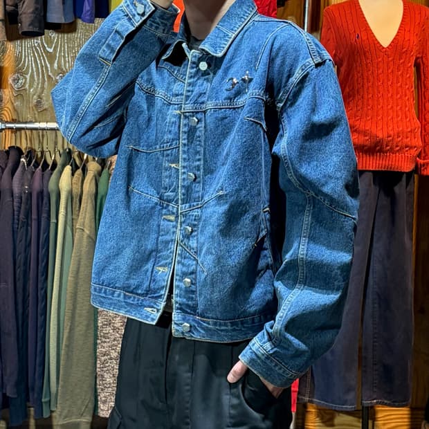 3 Thug Club 떠그클럽 심볼 레더패치 절개 데님자켓