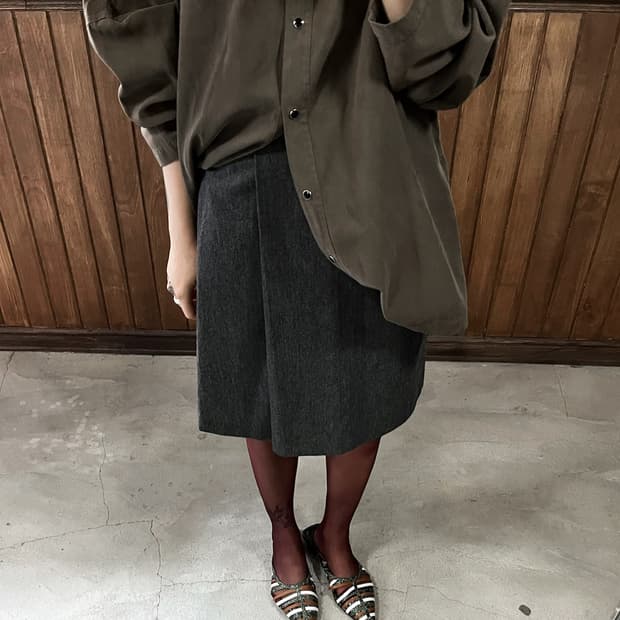 JIL SANDER gray wool skirt