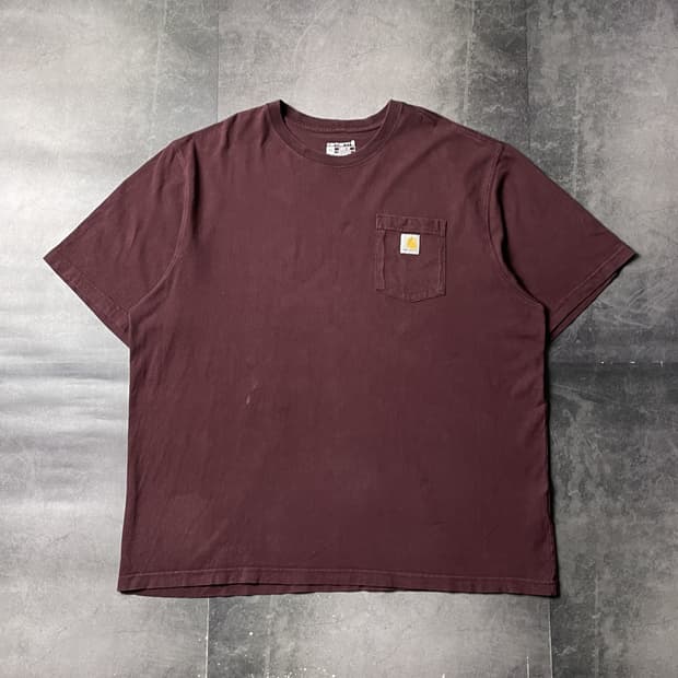 CARHARTT 칼하트K87 와인 포켓 반팔 티셔츠 A01147