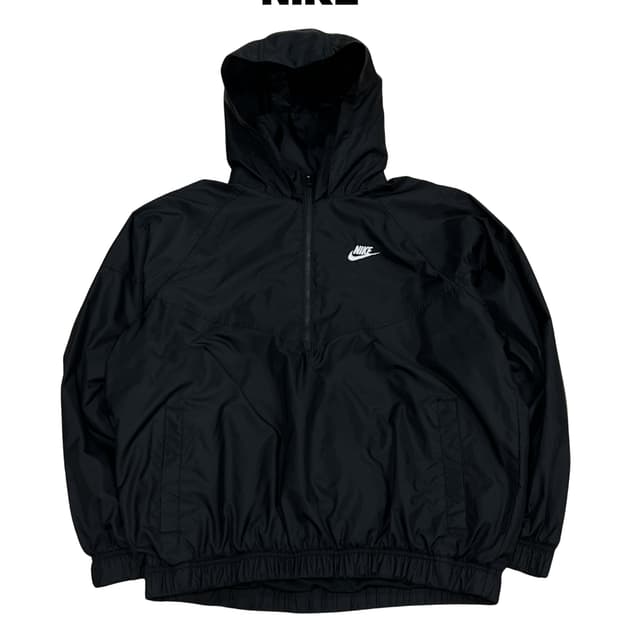 (L) 나이키 윈드러너 언라인드 우븐 아노락 블랙