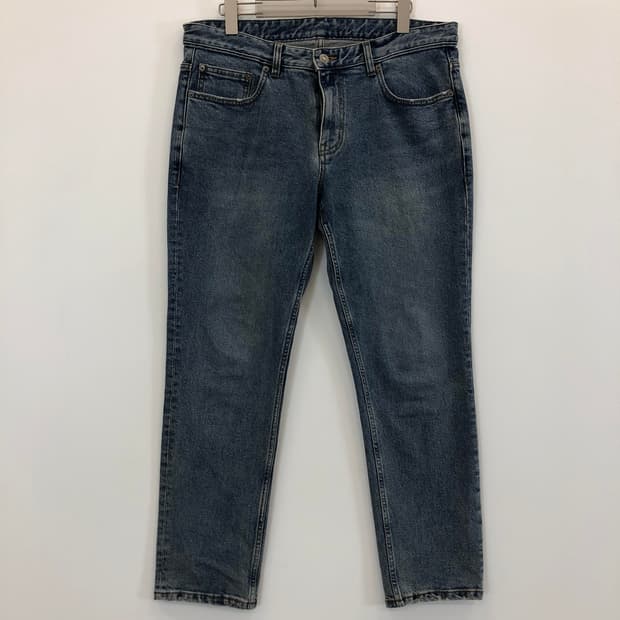 질스튜어트 뉴욕 레더패치 은장 크롭데님진 34 인치