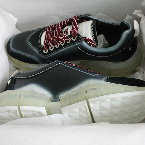 JIMMY CHOO 지미추 다이아몬드 블랙 가죽 스니커즈 새제품