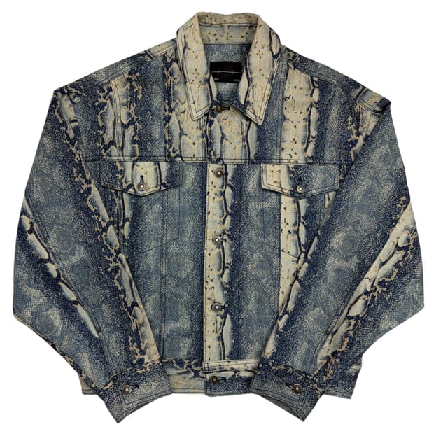 메종 미네드 머드 스네이크 데님 트러커 자켓 M