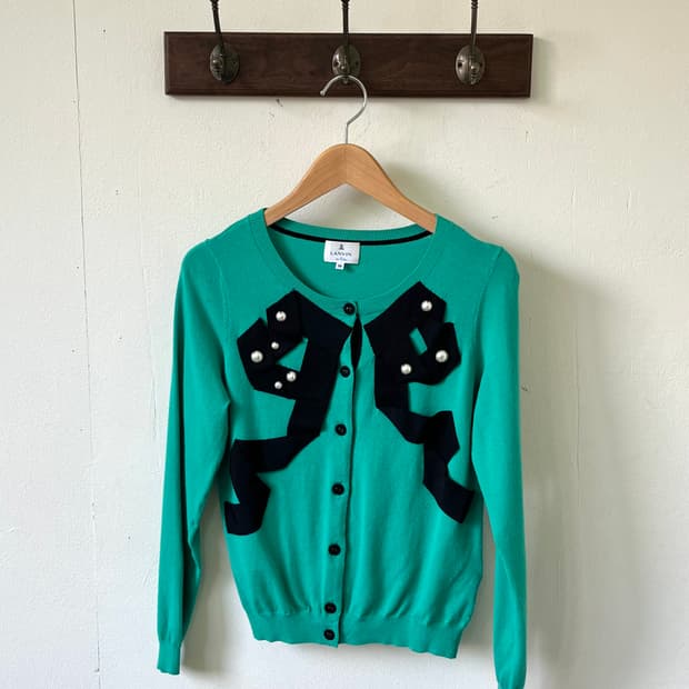 LANVIN 아트 타이 가디건