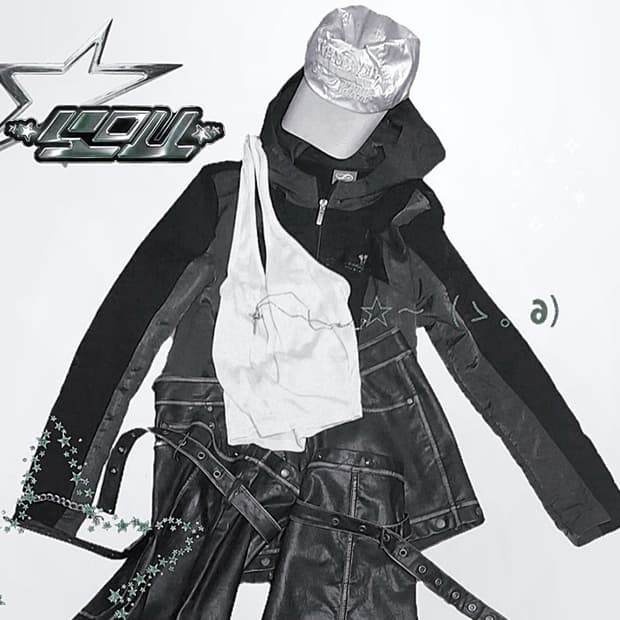 허그유어스킨 셔링 윈드브레이커 바람막이 블랙