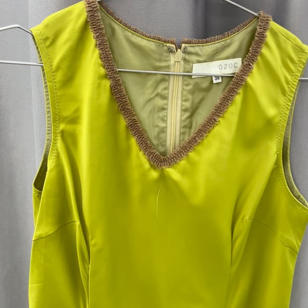 셔링 라임 미디 원피스