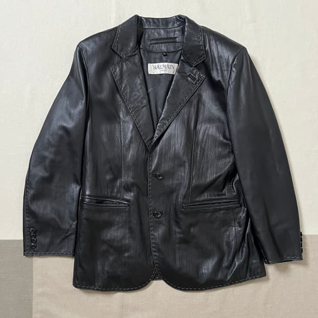 발망 레더 블레이저 balmain 양가죽 테일러드 자켓
