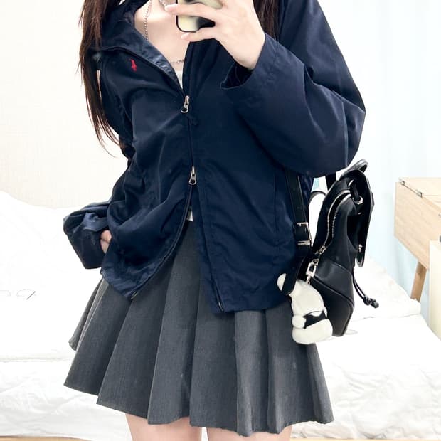 폴로 네이비 투웨이 바람막이