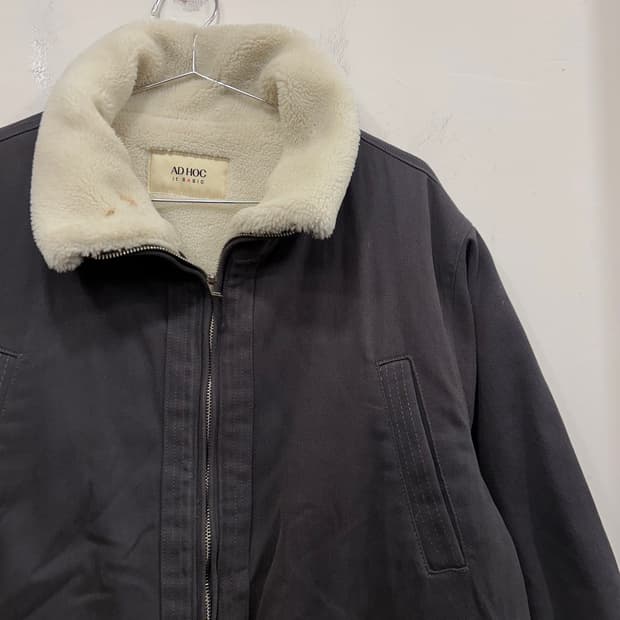 AD HOC 워싱코튼 이너후리스 하이넥 워크자켓