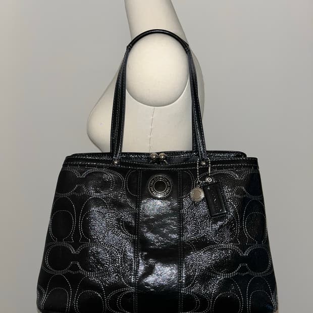 Coach White Stitch Shoulder Bag