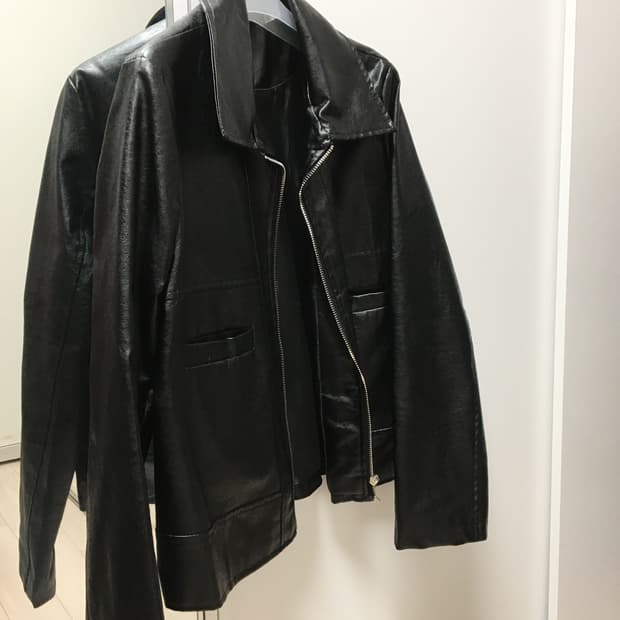 빈티지 레더 자켓 블랙