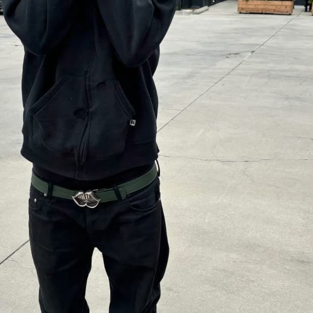 빈티지 러셀 애슬래틱 후드집업 블랙