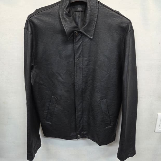 빈티지 roa 미니멀 비건 레더 자켓 L