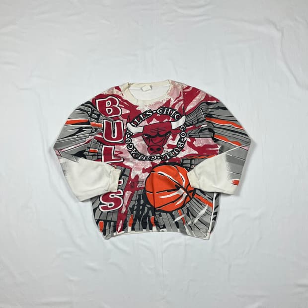 90‘s nba 시카고불스 팀 올프린트 스웻셔츠 맨투맨