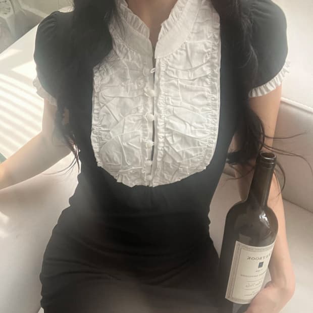 블랙 차이나 원피스/지뢰계/스나계/스젠