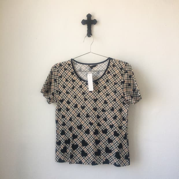 Daks heart check pattern t shirt