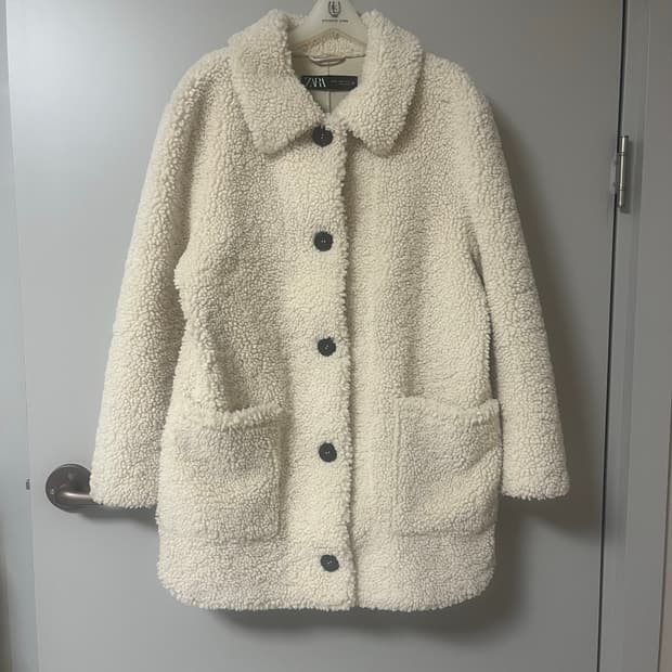 자라 플리스 미디 무스탕 코트 🐑