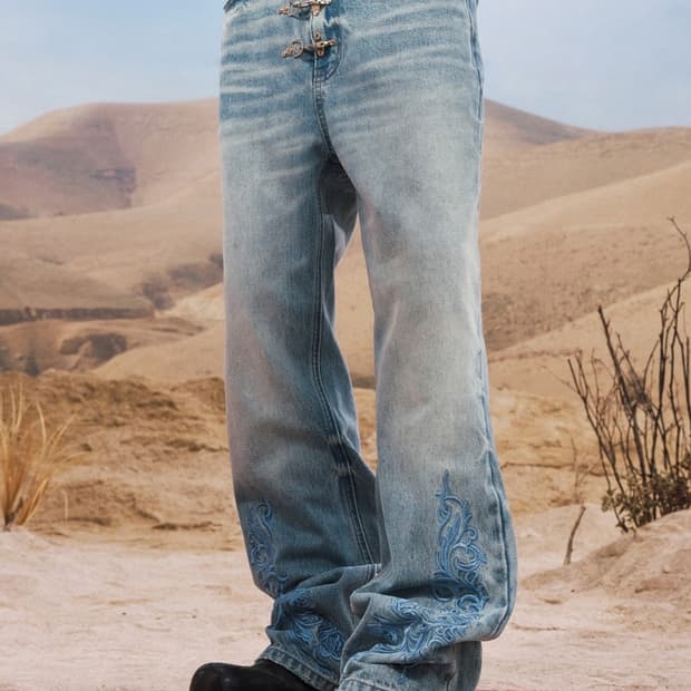 YADCREW AIRCRAFT BUTTON JEANS