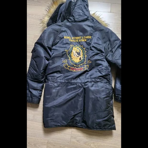 디아프바인 블랙 패딩 점퍼 후드 퍼