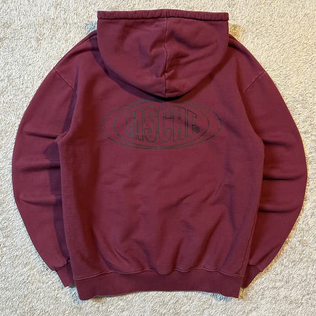 미스치프 MSCHF 백로고 후드티 버건디