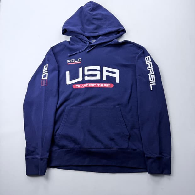 폴로 랄프로렌 올림픽 USA 후드티 네이비