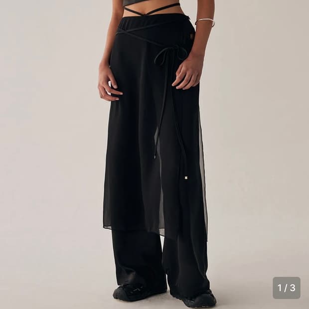 트리밍버드 see-through strap wrap pants