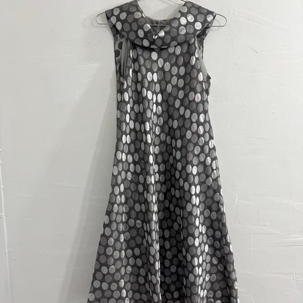 silver dot dress