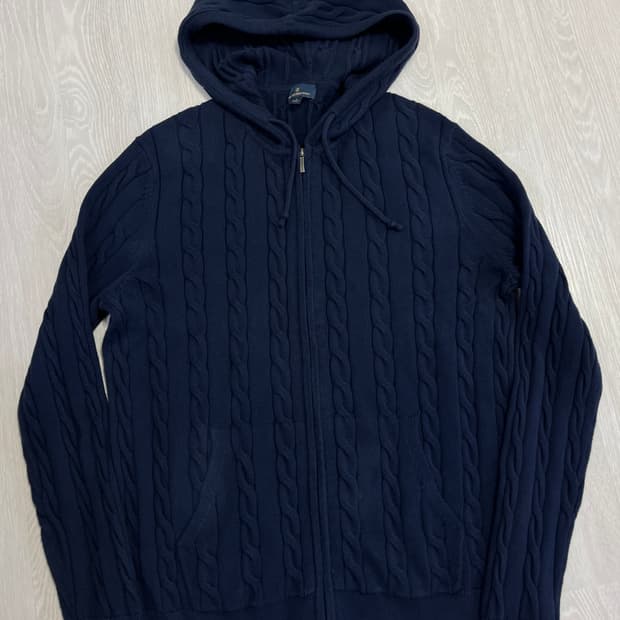 브룩스브라더스 니트 후드집업 L