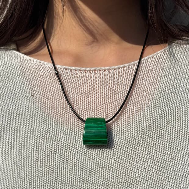 Stone Necklace – Malachite