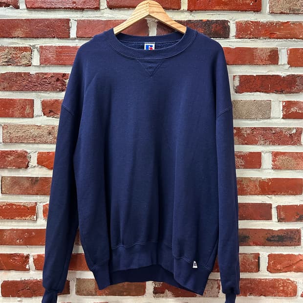 (2XL)90s 러셀 빈티지 맨투맨 네이비