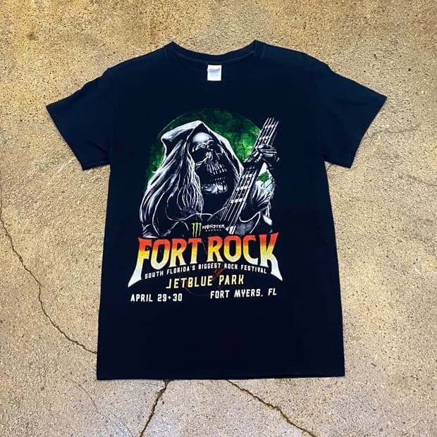 미국 빈티지 포트락 FORT ROCK 페스티벌 굿즈티 락티셔츠 반팔티