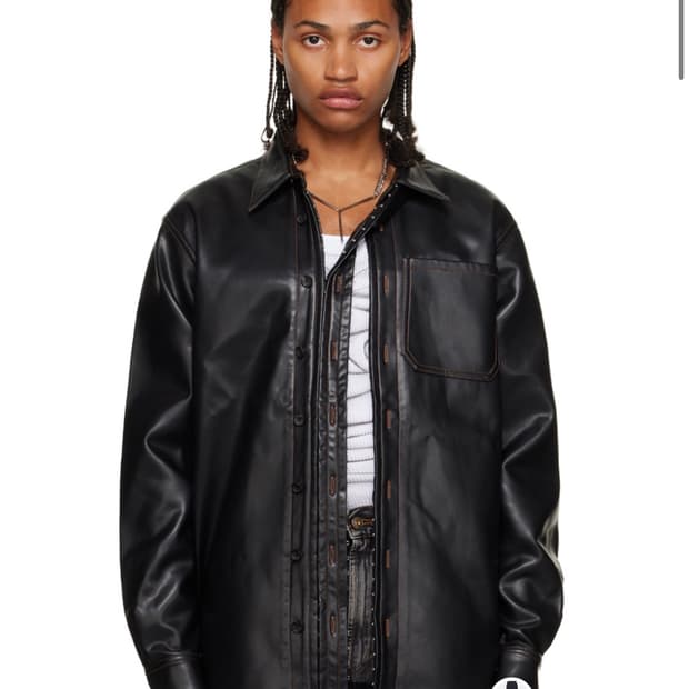 와이프로젝트 훅앤아이 레더셔츠 M