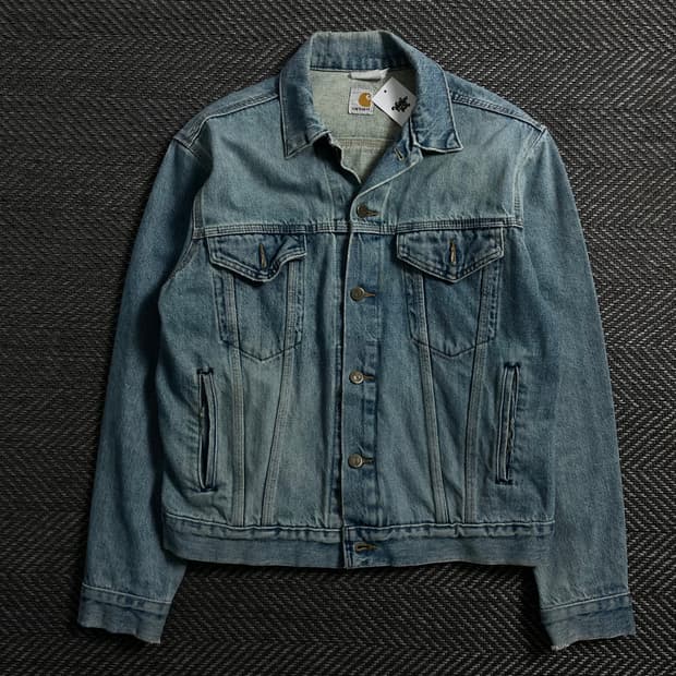 90s 칼하트 워시드 데님 트러커 자켓o 4154
