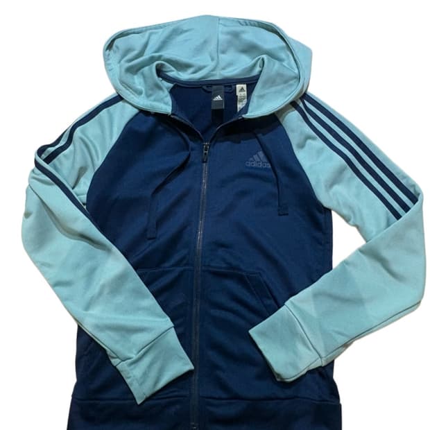 아디다스 져지 후드집업 (민트&네이비)
