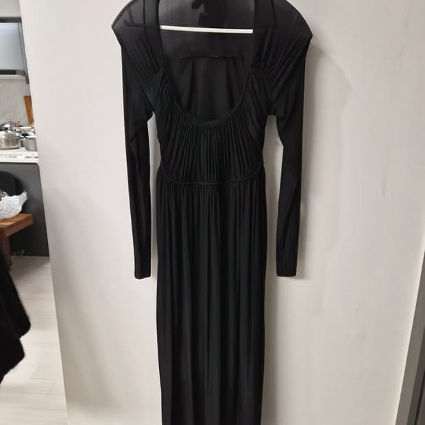 [Donna Karan] 도나카란 정품 블랙 셔링 롱 원피스 (S)