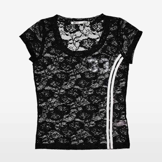 셋업이엑스이 33 lace top 시스루 레이스탑