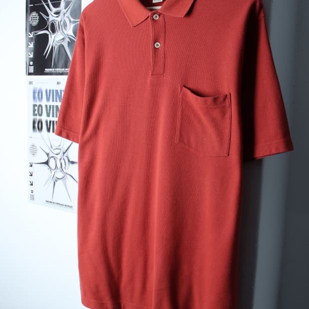 (XL) 엘엘빈 반팔 카라 티셔츠 브라운 무지 포켓-H30295