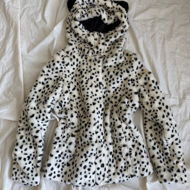 호피갸루 레오파드 나나 펑크 퍼 자켓