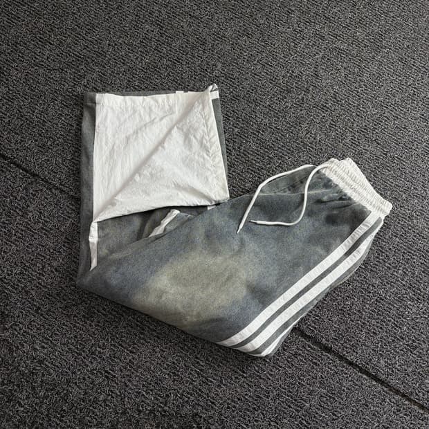 빈티지 아카이브 믹스업 나일론 데님 와이드 팬츠 4708