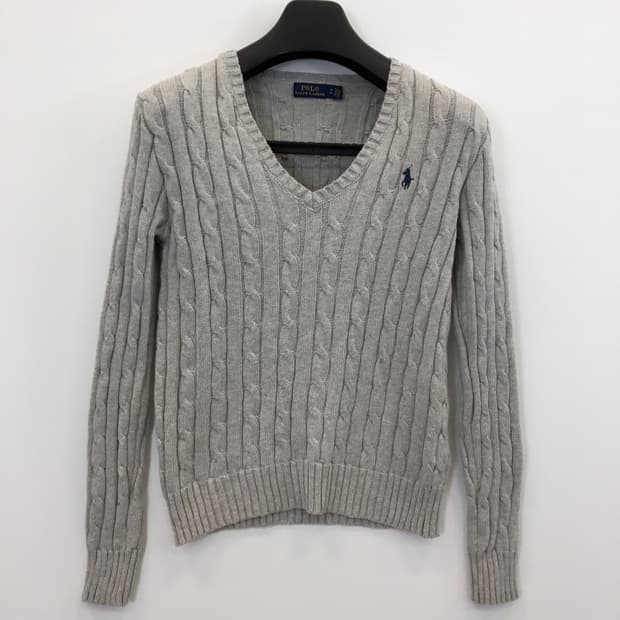 폴로 랄프로렌 상위라인 실버그레이 케이블니트 XS