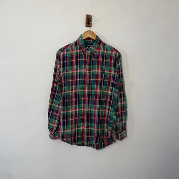 폴로 커스텀핏 체크 셔츠 