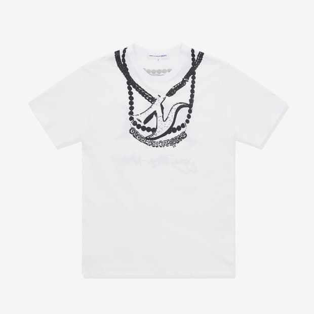 [구매글/S,M] 꼼데가르송 셔츠 x 에이셉 네스트 체인 반팔 화이트