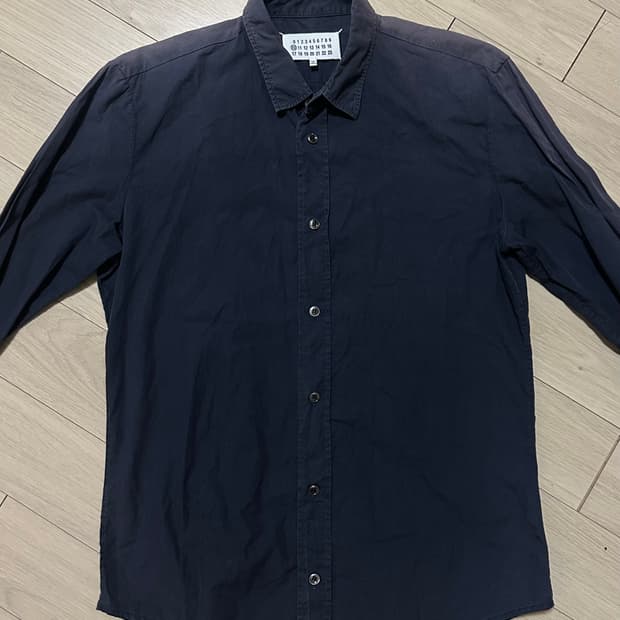 [46] maison margiela 13aw 레귤러 카라 셔츠 네이비
